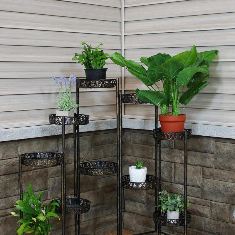 商品Sunnydaze Decor|10-Tier Bronze Steel Indoor/Outdoor Folding Flower Plant Stand,价格¥895,第2张图片详细描述