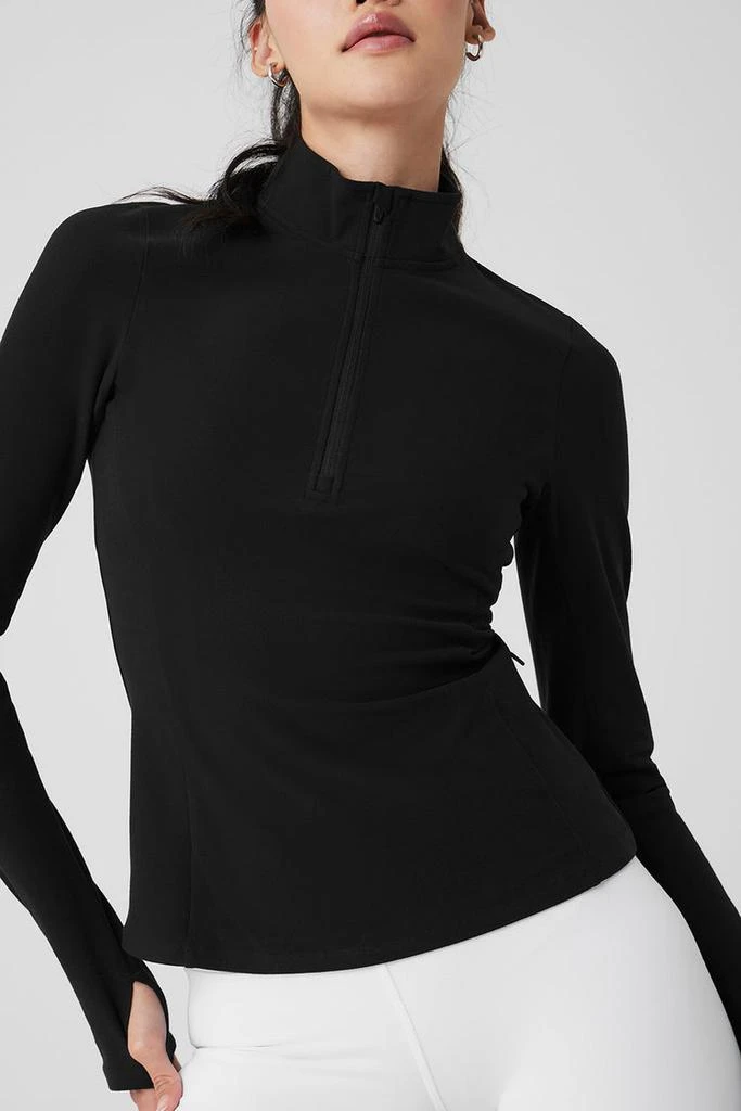 商品Alo|Alosoft 1/2 Zip Rapid Pullover - Black,价格¥763,第5张图片详细描述