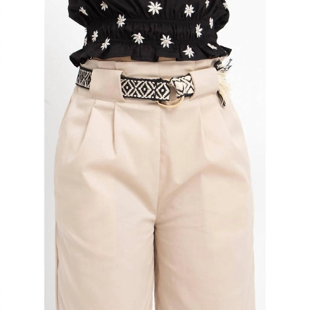 商品Mayoral|Cropped Pants & Belt Set In Almond,价格¥384,第3张图片详细描述