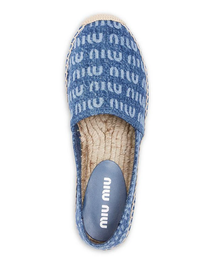 商品Miu Miu|Women's Logo Print Espadrille Flats,价格¥2662,第3张图片详细描述