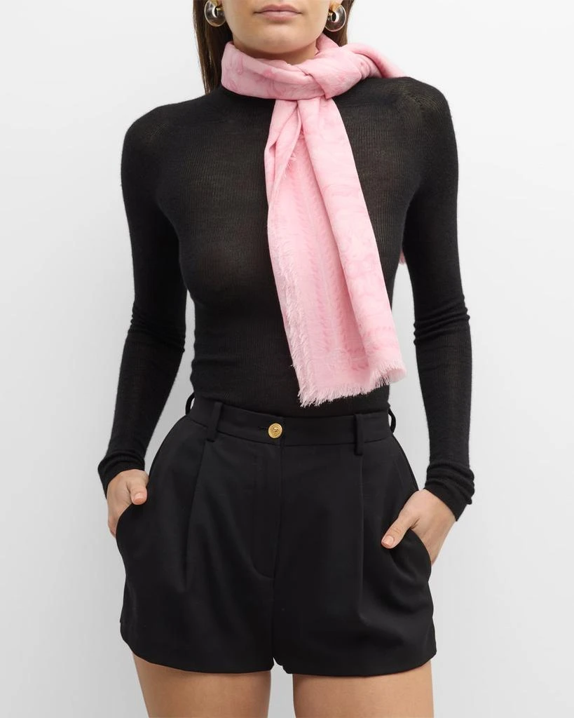 商品Versace|Barocco-Print Cashmere-Blend Scarf,价格¥2833,第3张图片详细描述
