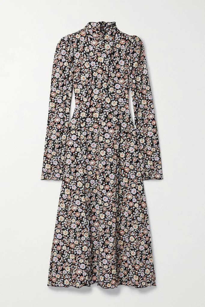 商品Sea|Carson 花卉印花弹力平纹布中长连衣裙,价格¥1730,第1张图片