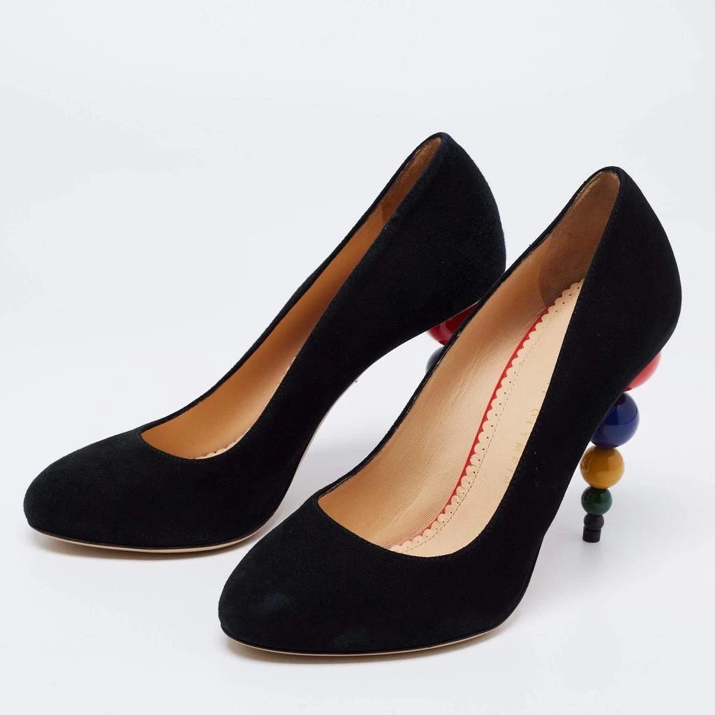 商品[二手商品] Charlotte Olympia|Charlotte Olympia Black Suede Mid Century Pumps Size 37.5,价格¥1207,第2张图片详细描述