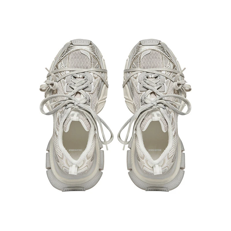 商品Balenciaga|【预售3-7天】巴黎世家23新款 男米银色磨损网布聚氨酯运动鞋734734W3XL49191,价格¥7401,第6张图片详细描述