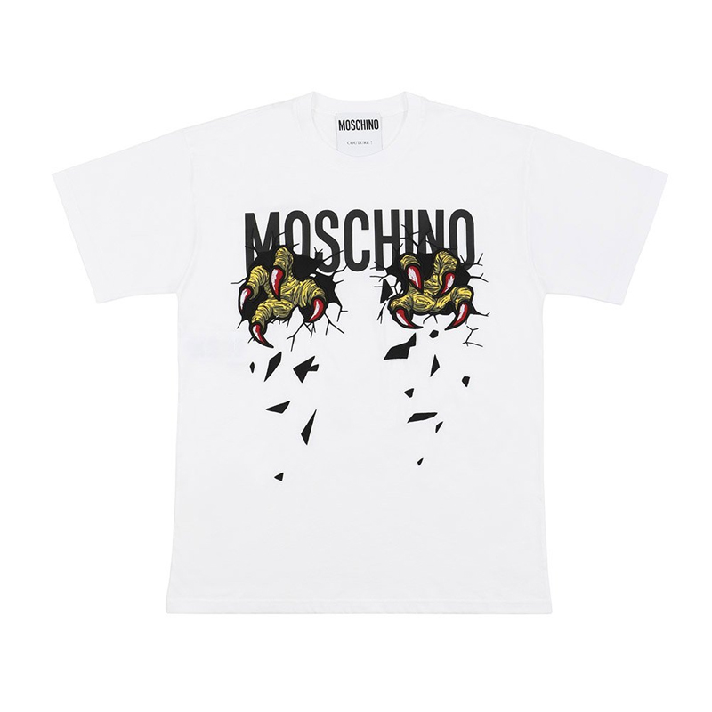 MOSCHINO 女士白色印花圆领短袖T恤 EA0719-0540-1001商品第1张图片规格展示