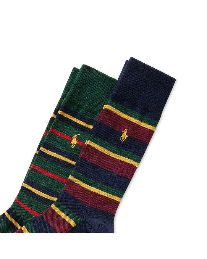 商品Ralph Lauren|Repp Stripe Dress Socks, Pack of 2,价格¥171,第2张图片详细描述