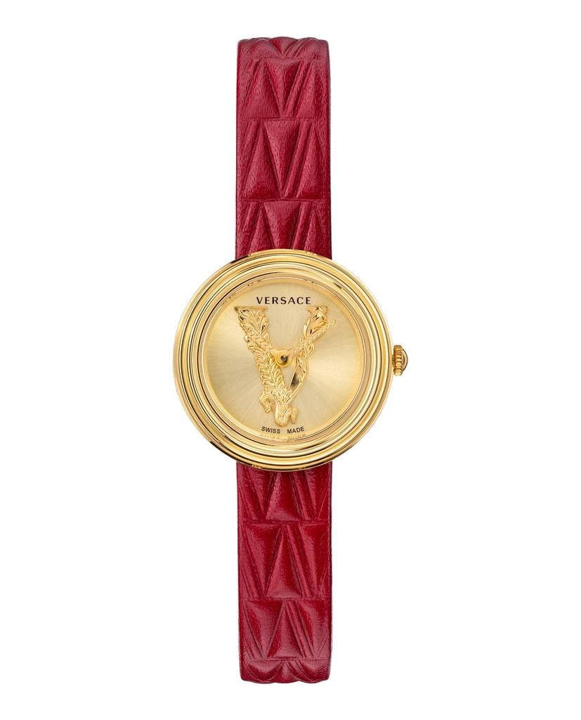 商品Versace|Virtus Leather Watch,价格¥2800,第1张图片