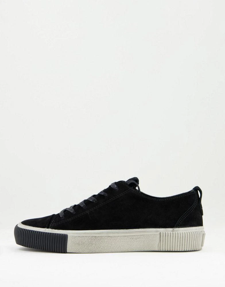 商品ALL SAINTS|All Saints base low top lace up trainers in black suede,价格¥690,第1张图片