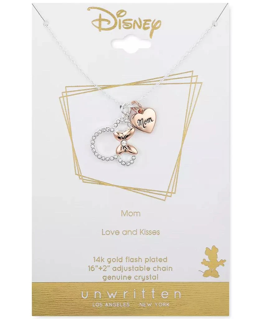 商品Disney|Silver Plated Clear Crystal Minnie Mouse "Mom'" Necklace, 16"+2" Extender,价格¥382,第2张图片详细描述