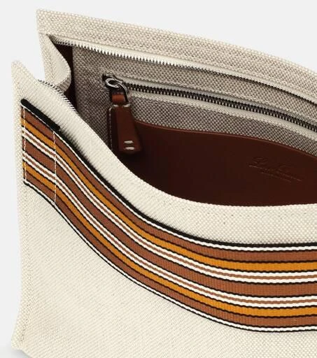 商品Loro Piana|The Suitcase Stripe canvas pouch,价格¥6984,第3张图片详细描述