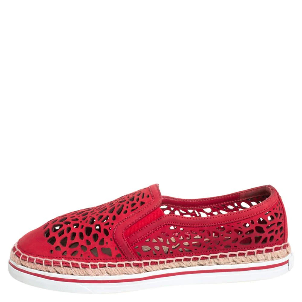 商品[二手商品] Jimmy Choo|Jimmy Choo Red Laser Cut Nubuck Espadrilles Sneakers Size 38,价格¥1978,第2张图片详细描述