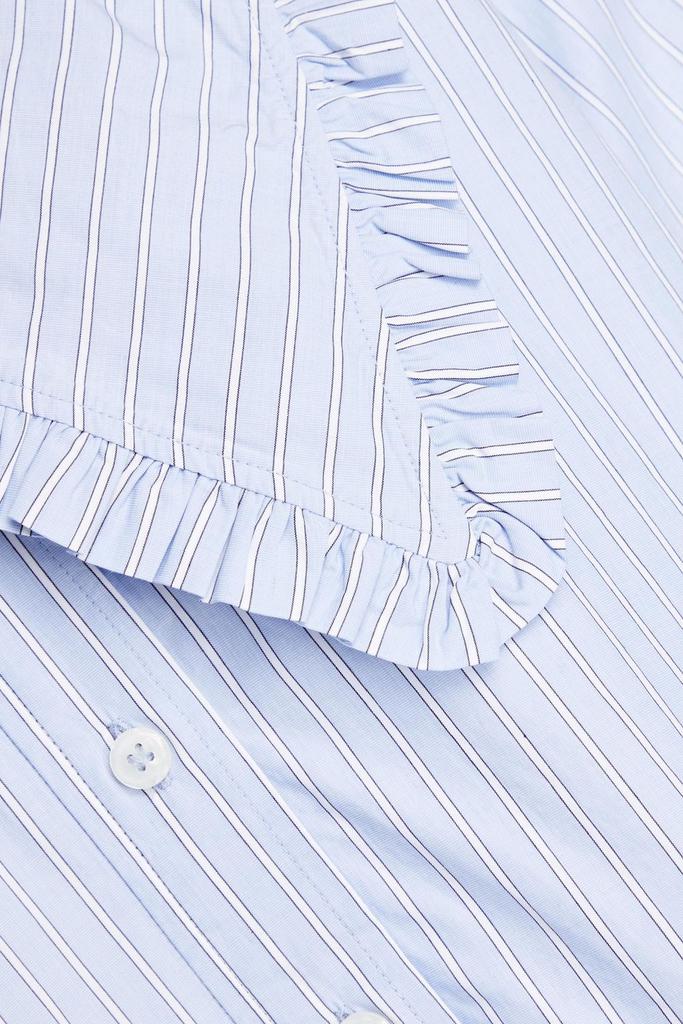 Striped ruffle-trimmed organic cotton-poplin shirt商品第2张图片规格展示
