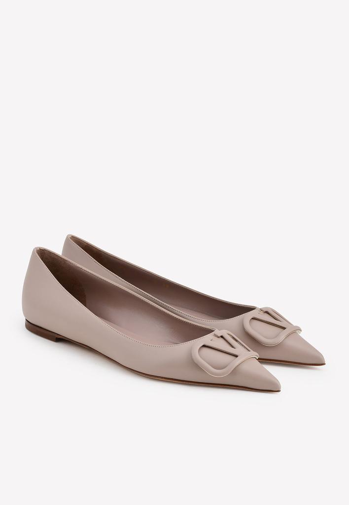 Valentino]VLOGO Calfskin Pointed Ballet Flats- Delivery in 3-4