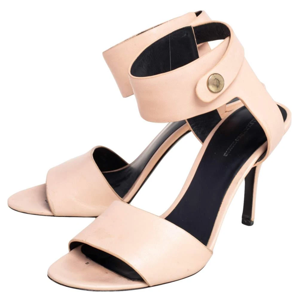 商品[二手商品] Alexander Wang|Alexander Wang Beige Leather Button Detail Ankle Cuff Sandals Size 40,价格¥1068,第4张图片详细描述