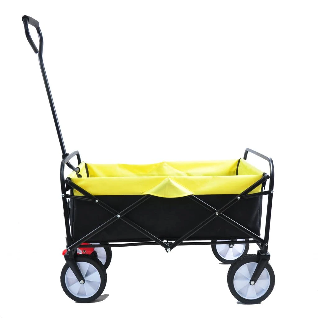 商品Simplie Fun|Folding Wagon Garden Shopping Beach Cart (black+yellow),价格¥833,第3张图片详细描述