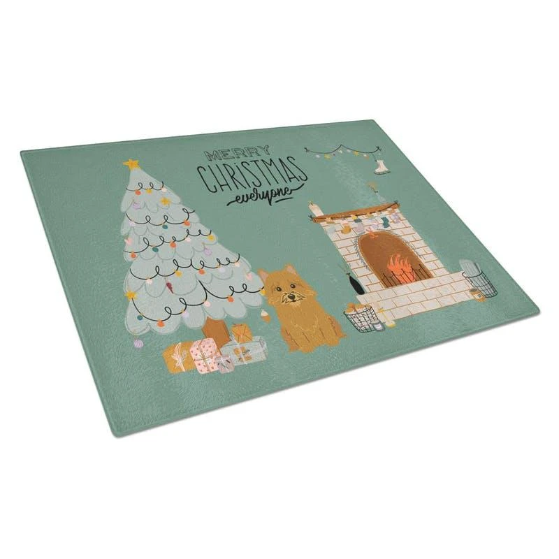 商品Caroline's Treasures|CK7583LCB Norwich Terrier Christmas Everyone Glass Cutting Board Large,价格¥273,第1张图片