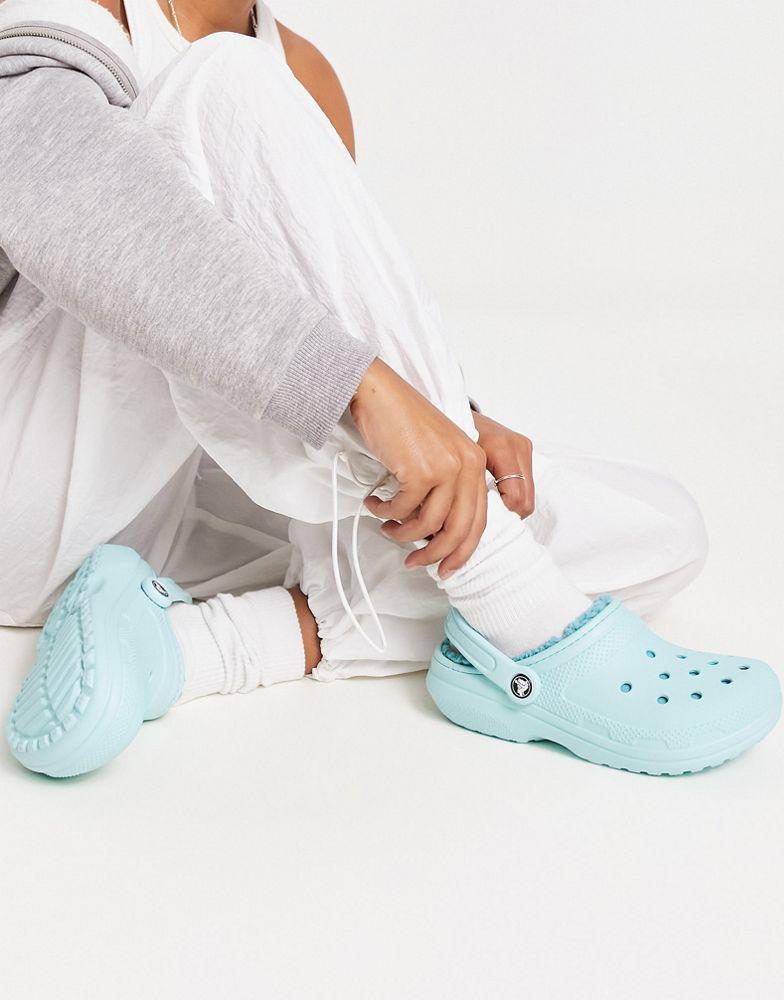 商品Crocs|Crocs classic lined clogs in pure water,价格¥403,第1张图片