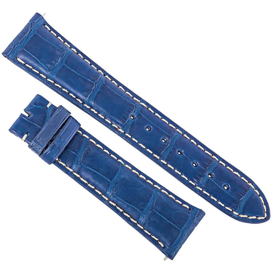 商品Hadley Roma|21 MM Matte Electric Blue Alligator Leather Strap,价格¥372,第1张图片