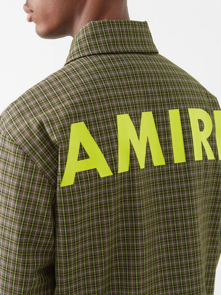 商品AMIRI|Logo-print check padded-twill overshirt,价格¥7055,第4张图片详细描述