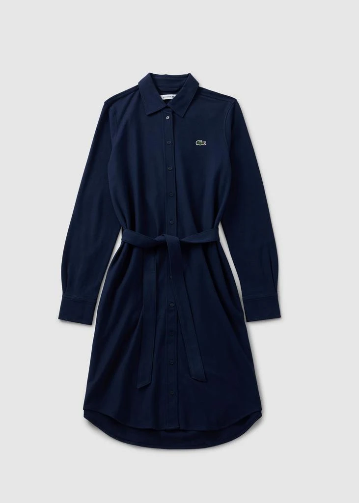 商品Lacoste|Lacoste Womens Belted Shirt Dress In Navy Blue,价格¥629,第1张图片