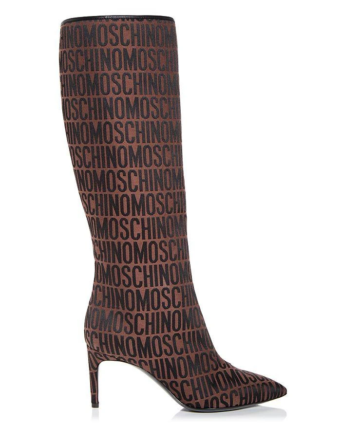 商品Moschino|Women's Logo Print High Heel Boots,价格¥7201,第2张图片详细描述