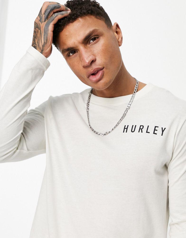 Hurley Bengal long sleeve t-shirt in cream商品第4张图片规格展示