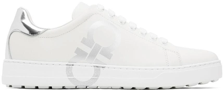 商品Salvatore Ferragamo|White Gancini Sneakers,价格¥2598,第1张图片