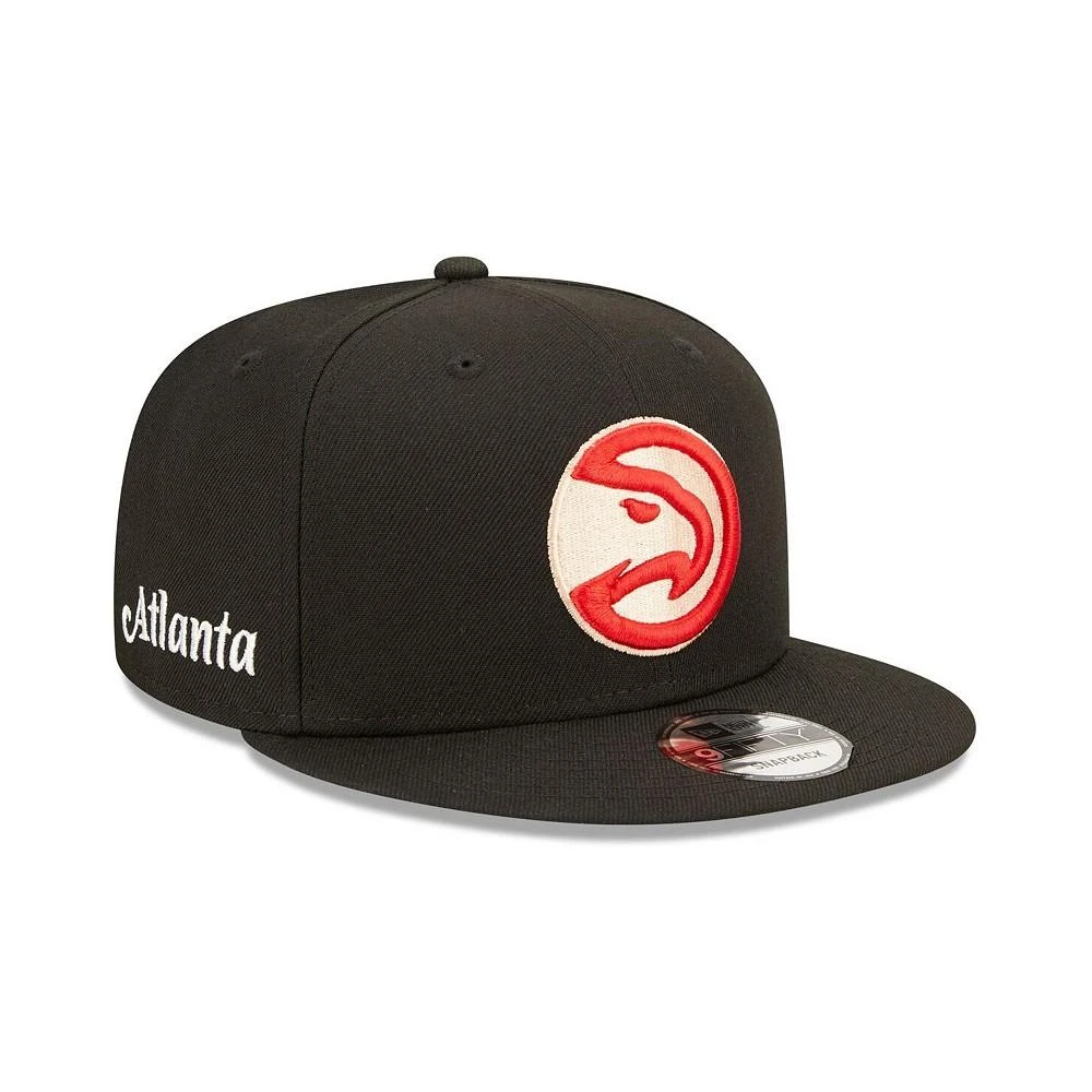 商品New Era|Men's Black Atlanta Hawks 2022/23 City Edition Official 9FIFTY Snapback Adjustable Hat,价格¥292,第1张图片