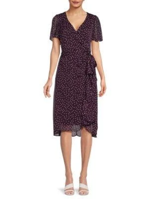 商品DKNY|Polka Dot Faux Wrap Dress,价格¥406,第1张图片