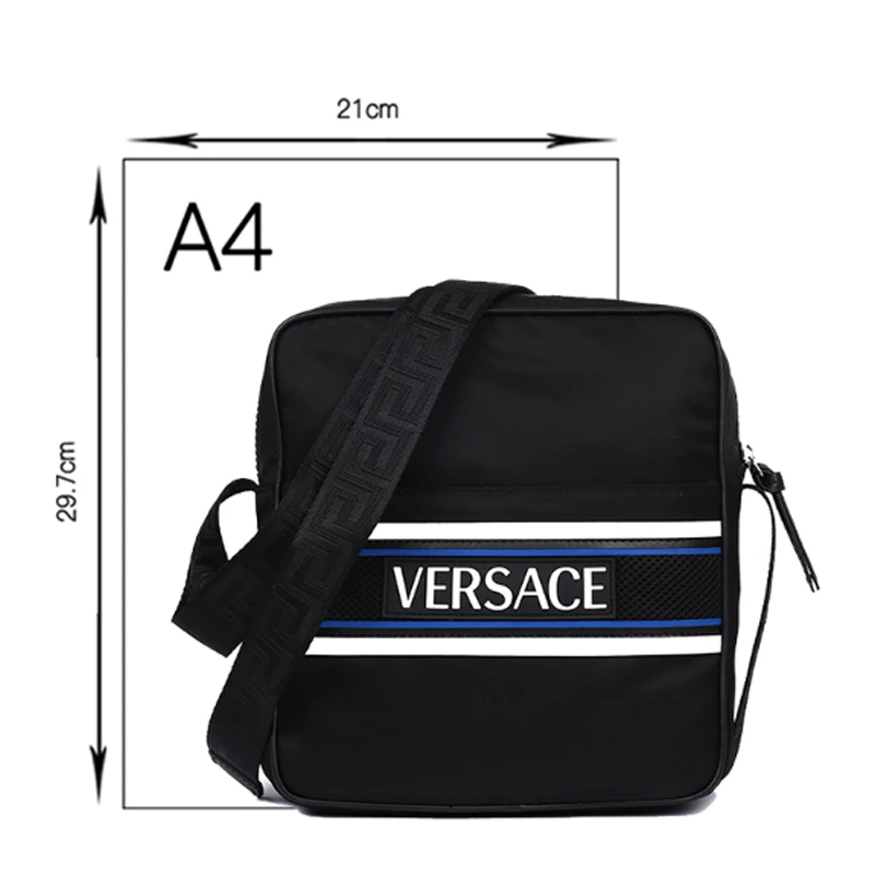 VERSACE 范思哲 男士黑灰色尼龙公文包单肩印花斜挎包 DL27418-DNYNV-D41P 商品