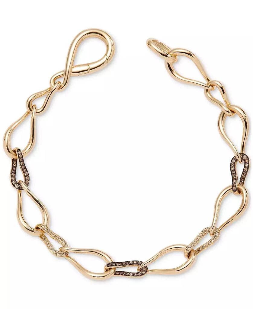 商品Le Vian|Chocolate Diamond & Nude Diamond Interlocking Link Bracelet (3/8 ct. t.w.) in 14k Gold,价格¥22549,第1张图片