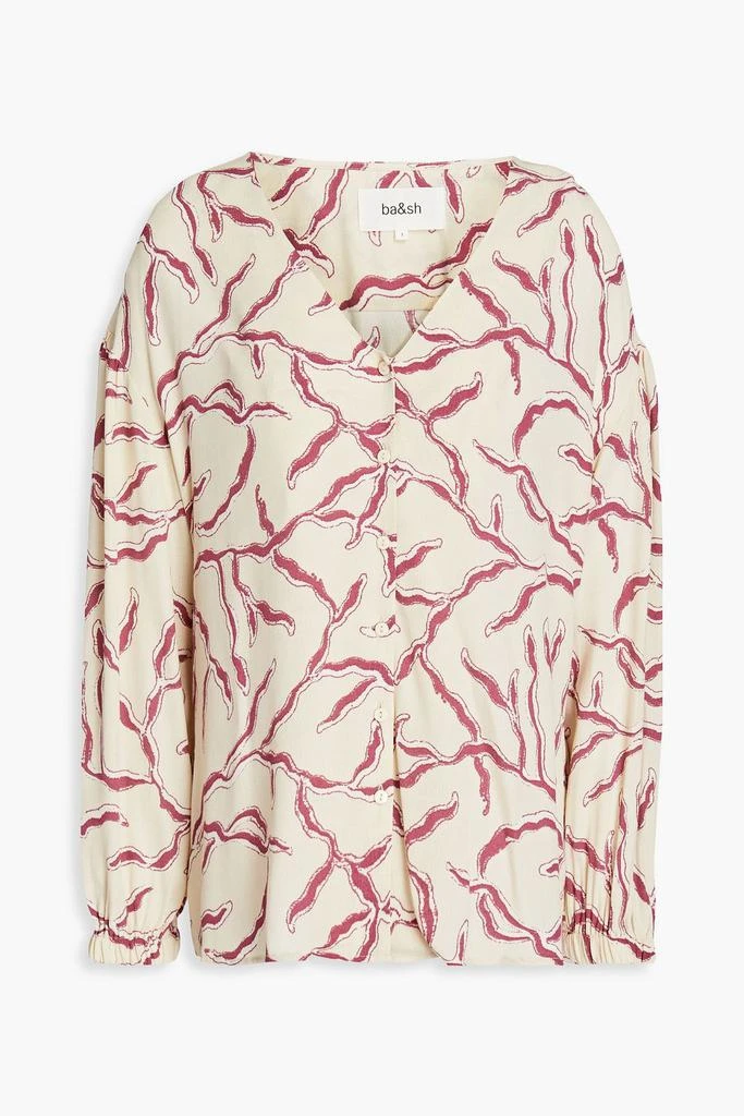 商品ba&sh|Gathered printed crepe blouse,价格¥533,第1张图片