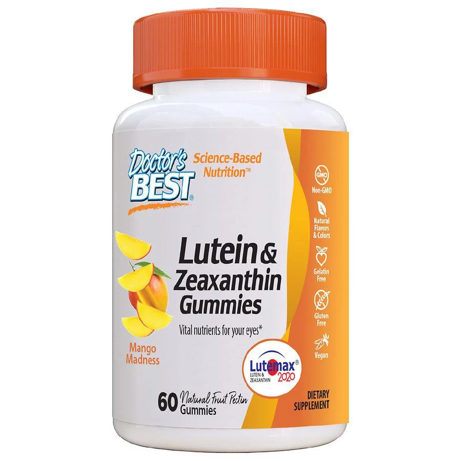 商品Doctor's Best|Lutein & Zeaxanthin Gummies with Lutemax 2020 Mango,价格¥209,第1张图片