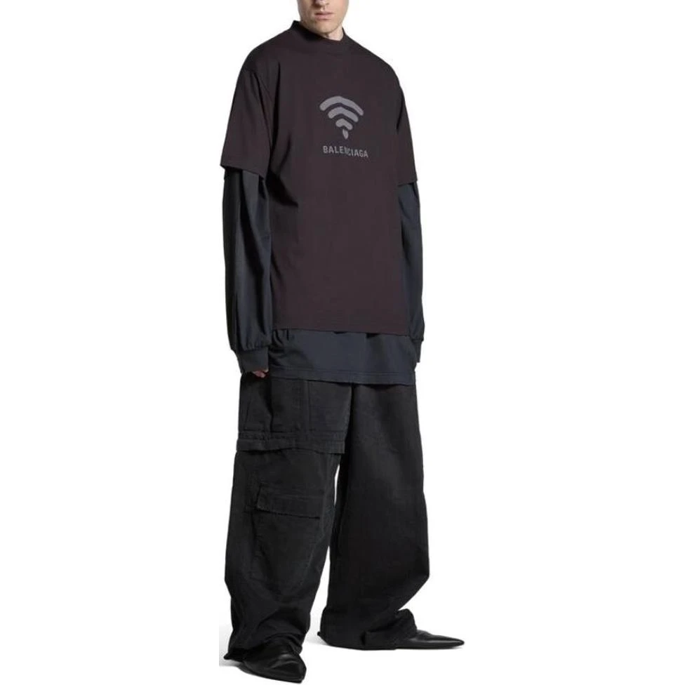 商品[国内直发] Balenciaga|巴黎世家 字母Logo印花圆领短袖T恤 男款 黑色,价格¥3481,第5张图片详细描述