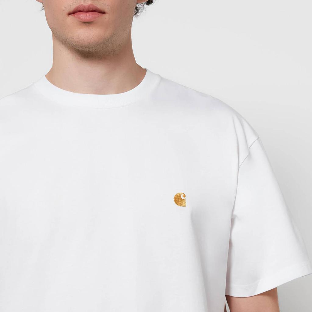 Carhartt WIP Men's Chase T-Shirt - White/Gold商品第4张图片规格展示