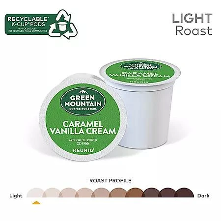 商品Green Mountain Coffee|Green Mountain Coffee K-Cup Pods, Caramel Vanilla Cream, 54 ct.,价格¥213,第4张图片详细描述