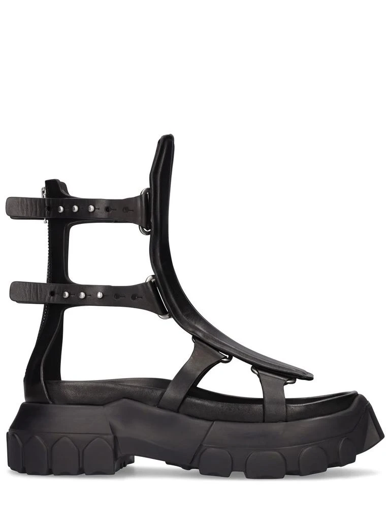 商品Rick Owens|40mm Tractor Spartans Leather Sandals,价格¥11792,第1张图片