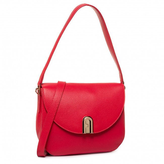 商品Furla|FURLA 女士红色粒面皮革单肩斜挎包 1044969,价格¥1316,第1张图片