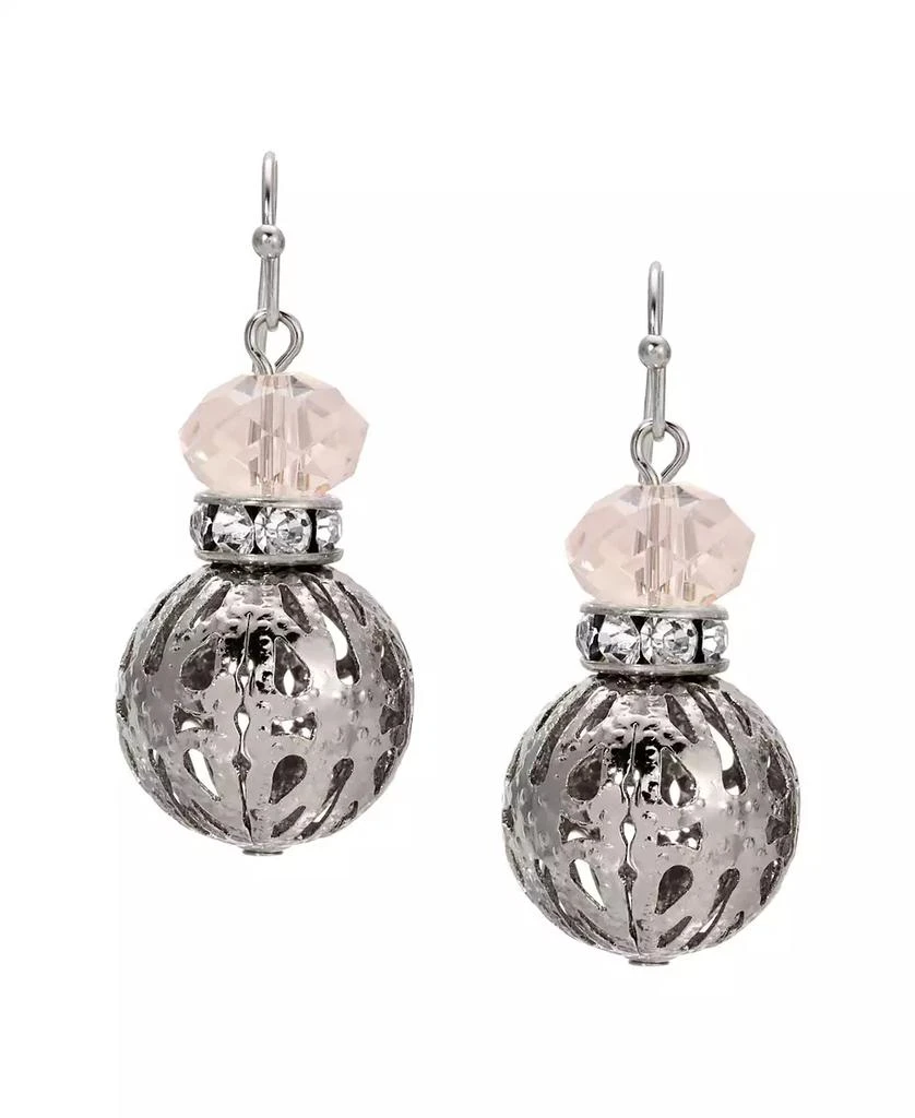 商品2028|Crystal Accent Filigree Ball Drop Earrings,价格¥144,第2张图片详细描述