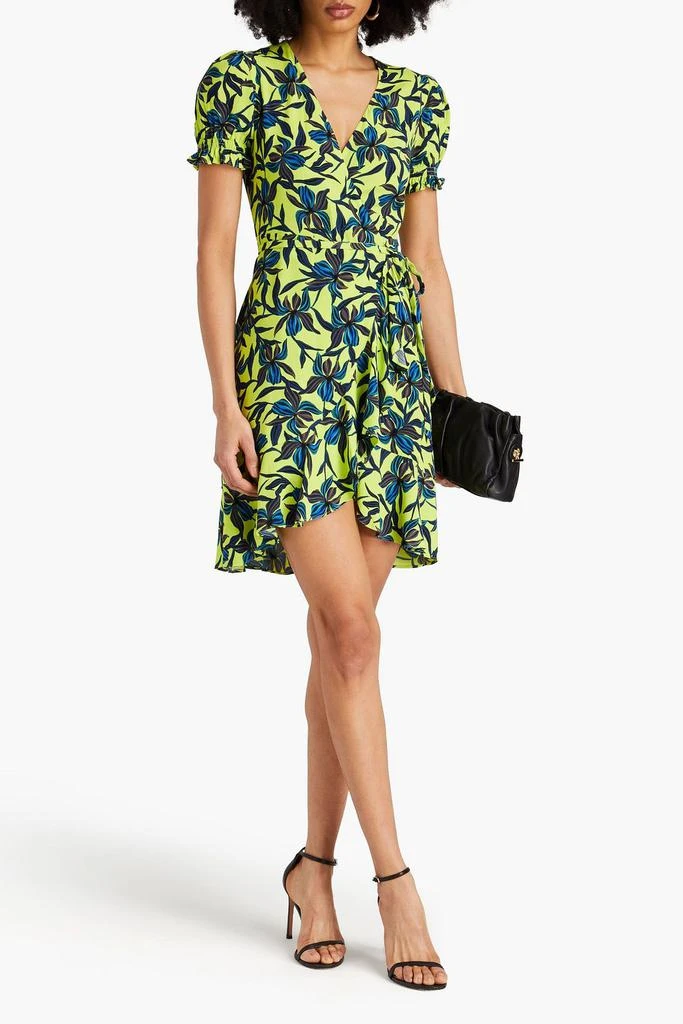 商品Diane von Furstenberg|Emilia floral-print crepe mini wrap dress,价格¥931,第2张图片详细描述