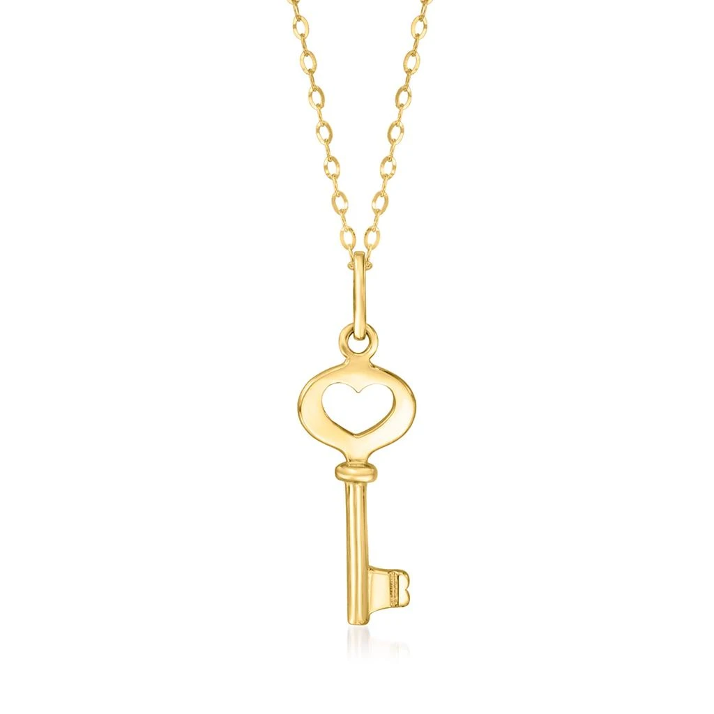 商品RS Pure|RS Pure by Ross-Simons 14kt Yellow Gold Heart Lock Pendant Necklace,价格¥1142,第1张图片