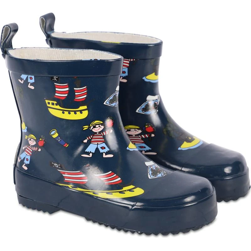 商品Playshoes|Pirate logo rubber boots in navy blue,价格¥312,第1张图片