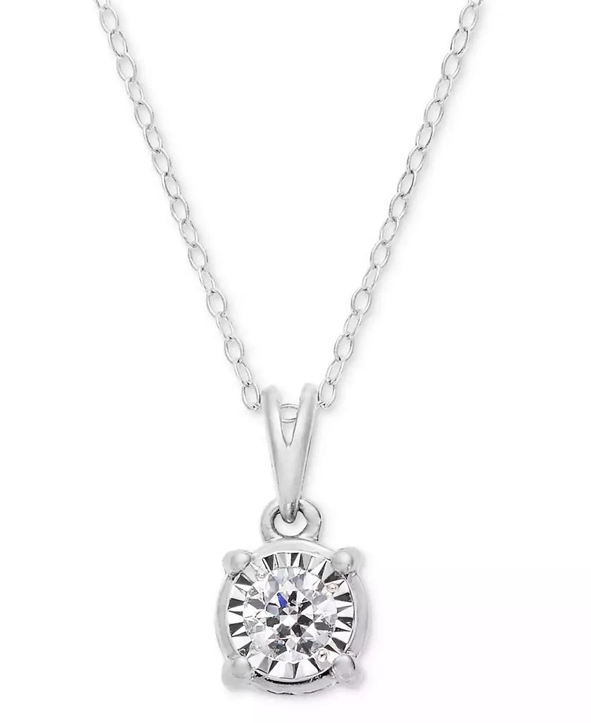 商品TruMiracle|TruMiracle® Diamond 18" Pendant Necklace (1/2 ct. t.w.) in 14k White, Yellow, or Rose Gold,价格¥3706,第3张图片详细描述