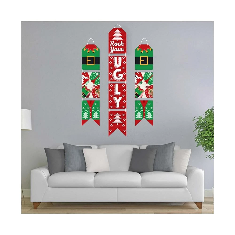 商品Big Dot of Happiness|Ugly Sweater - Hanging Vertical Paper Door Banners Christmas - Indoor Door Decor,价格¥157,第2张图片详细描述