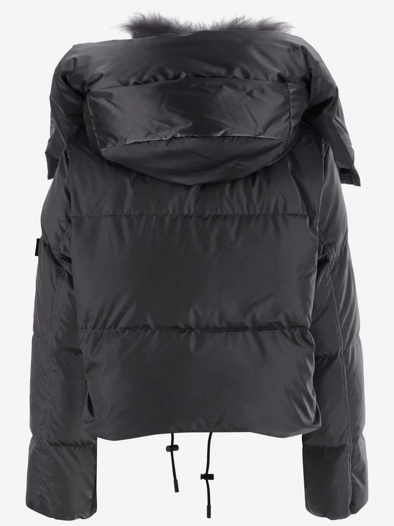 商品Yves Salomon|Shiny Technical Fabric Down Jacket With Lambswool Collar Profile,价格¥4948,第2张图片详细描述
