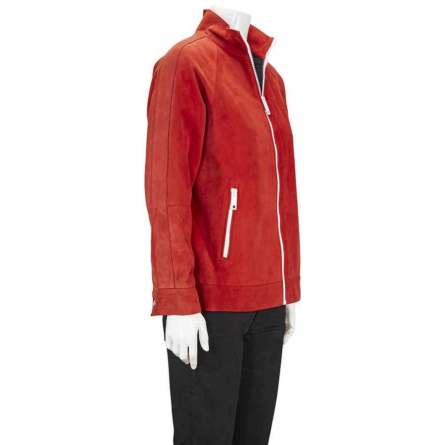 商品Burberry|Burberry Ladies Bright Red Suede Bomber, Brand Size 4 (US Size 2),价格¥2278,第5张图片详细描述