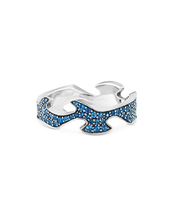 商品Georg Jensen|18K White Gold Fusion Blue Sapphire Cloud Centre Ring,价格¥19995,第4张图片详细描述