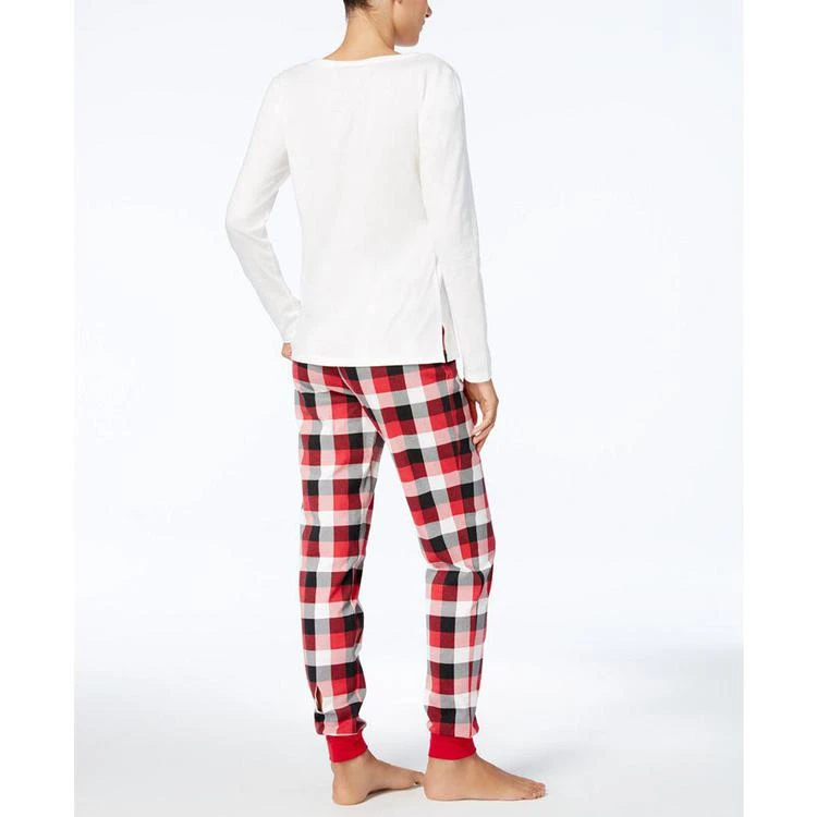 商品Family Pajamas|Women's Buffalo Plaid Bearly Awake Pajama Set, Created for Macy's,价格¥128,第2张图片详细描述