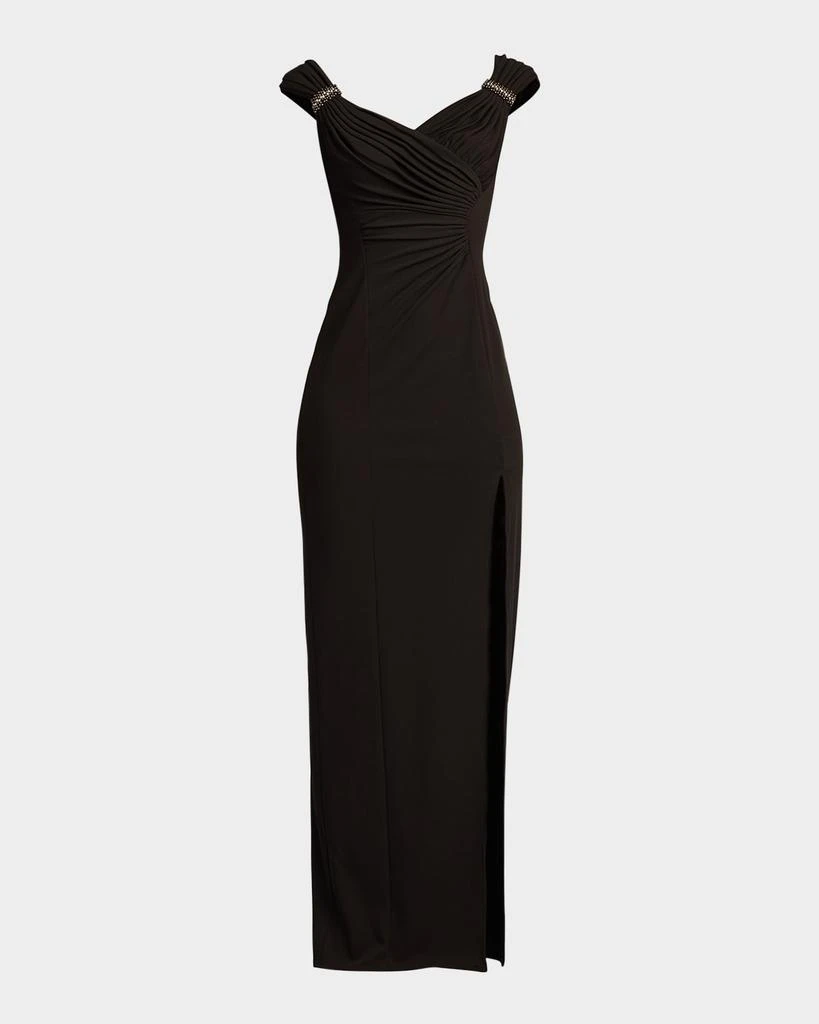 商品SHO by Tadashi Shoji|Ruched Crepe Column Gown,价格¥2770,第1张图片