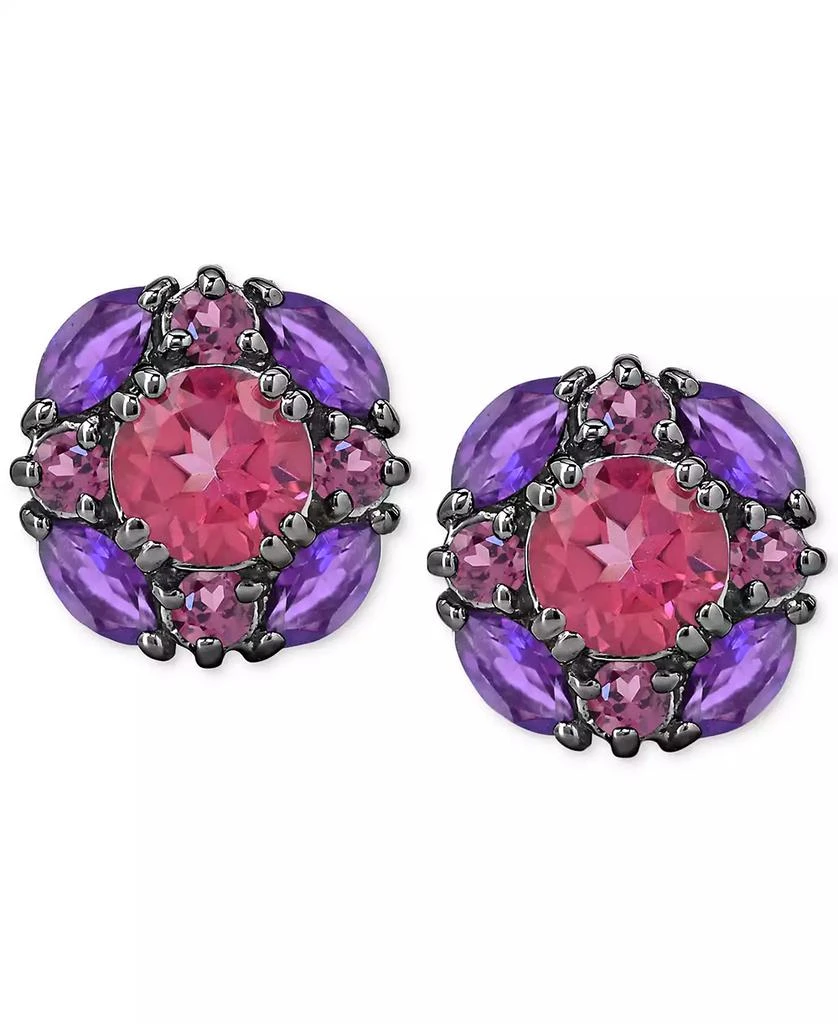 商品Macy's|Multi-Gemstone Cluster Stud Earrings (3-5/8 ct. t.w.) in Sterling Silver,价格¥1782,第3张图片详细描述